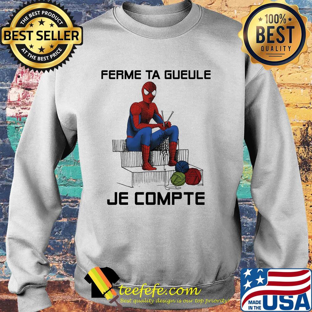 Spiderman knitting ferme ta gueule je compte s Sweater Spiderman knitting ferme ta gueule je compte s Sweater
