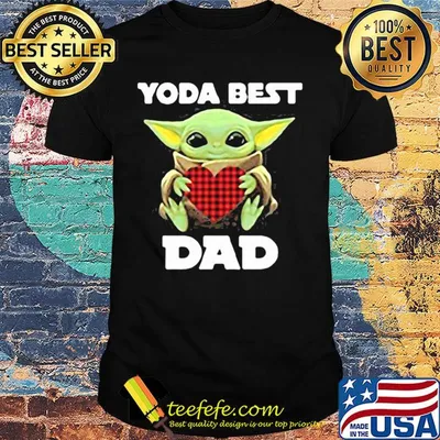 Star wars baby yoda best dad heart happy father's day shirt