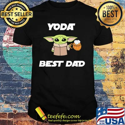 Star wars baby yoda drink beer best dad happy father's day shirt