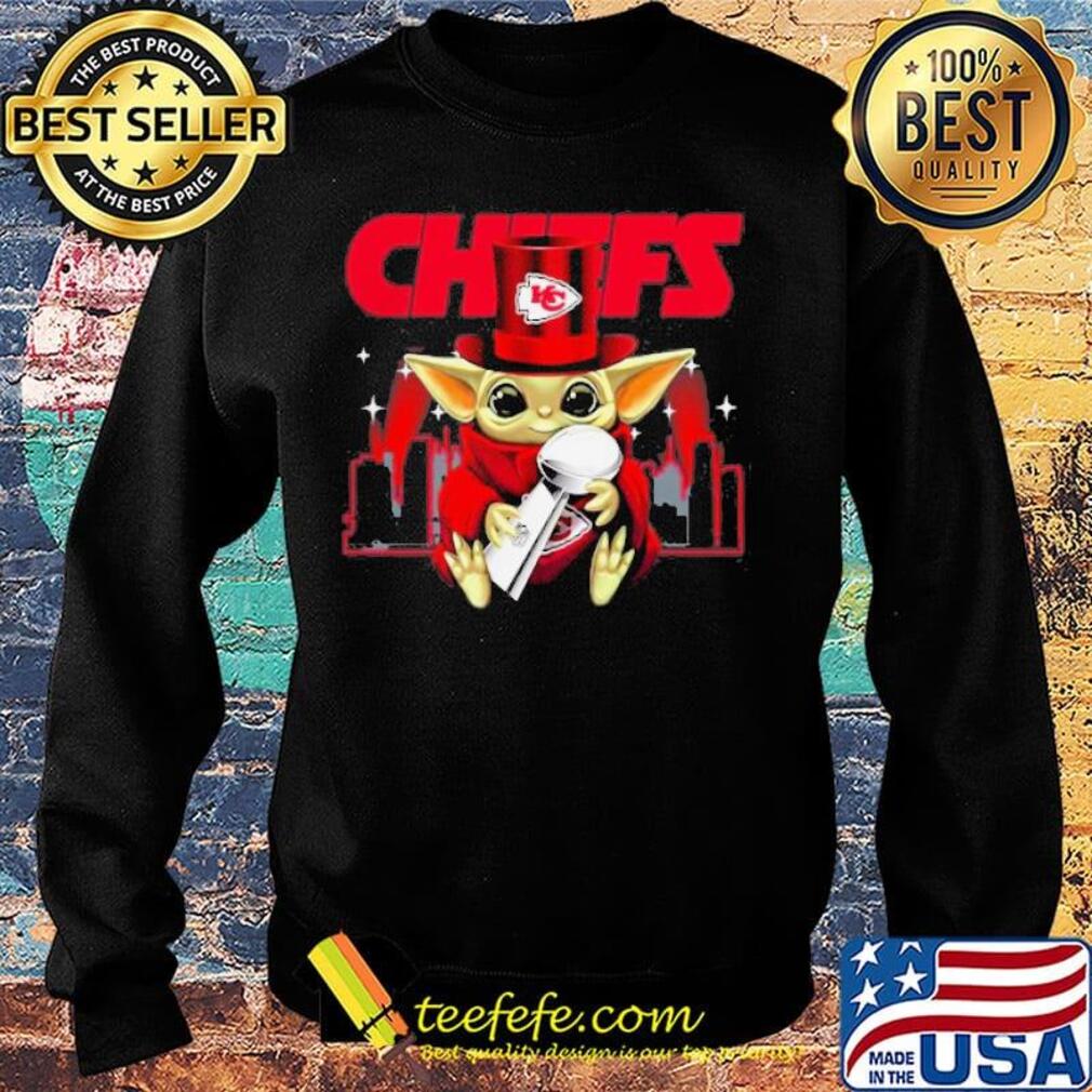 Star wars baby yoda hug cup kansas city chiefs champions s Sweater Star wars baby yoda hug cup kansas city chiefs champions s Sweater