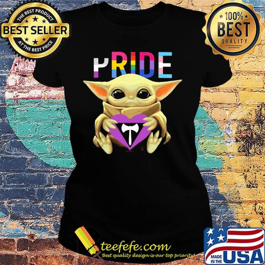 Star wars baby yoda hug pride heart s Ladies tee Star wars baby yoda hug pride heart s Ladies tee