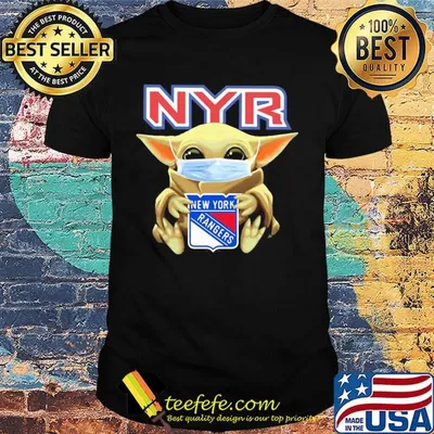 Star wars baby yoda mask hug new york rangers shirt