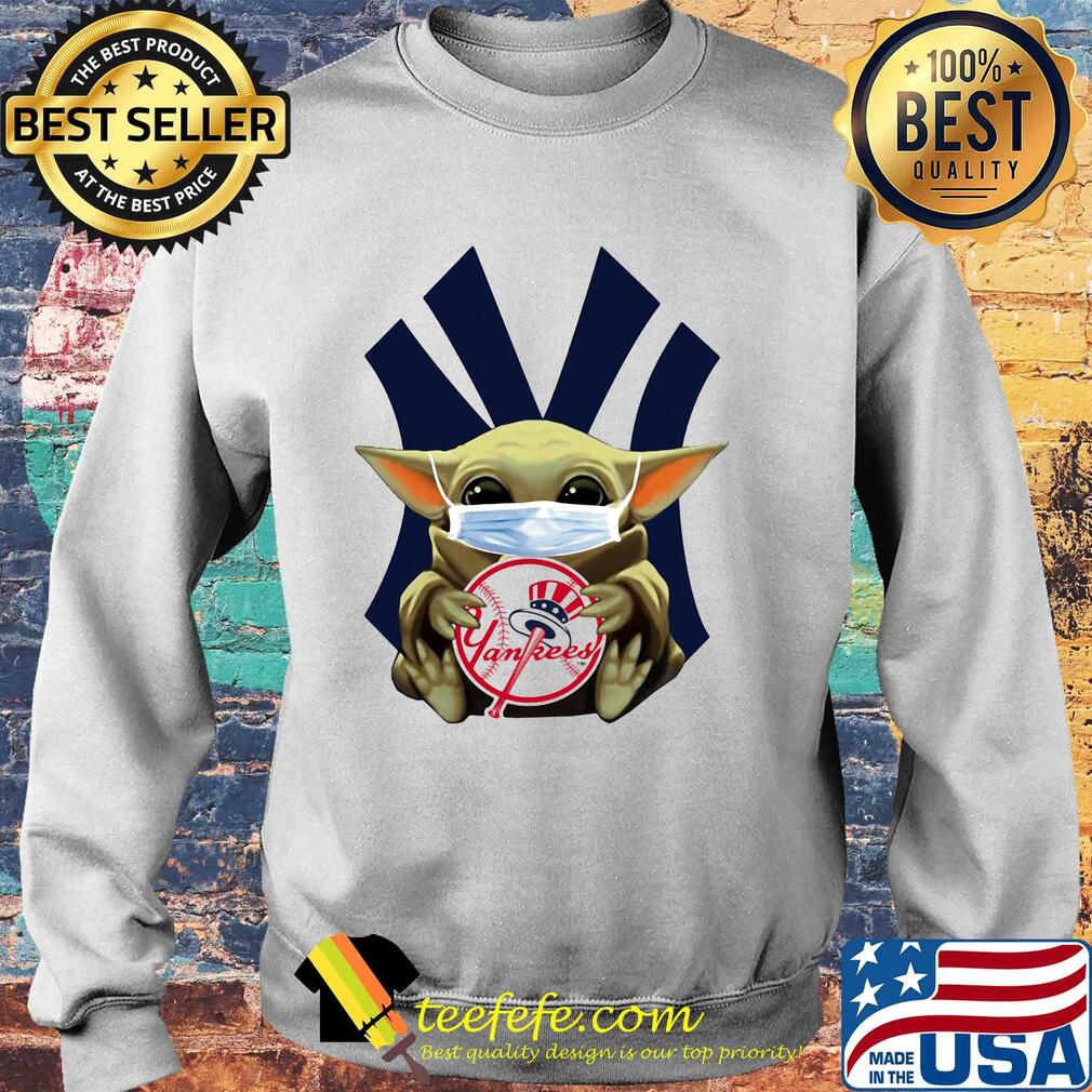 Star wars baby yoda mask hug new york yankees s Sweater Star wars baby yoda mask hug new york yankees s Sweater