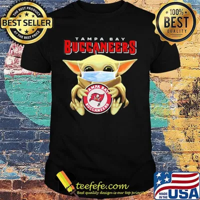 Star wars baby yoda mask hug tampa bay buccaneers logo shirt