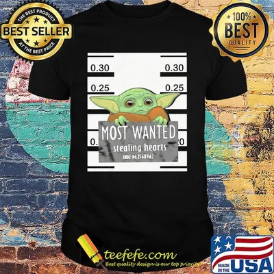 Star wars baby yoda most wanted stealing hearts shirt
