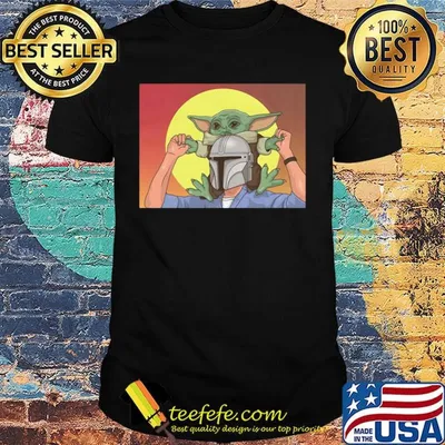 Star wars darth vader and baby yoda sunset happy father's day shirt