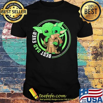 Star wars master yoda and baby yoda best dad ever happy father's day shirt
