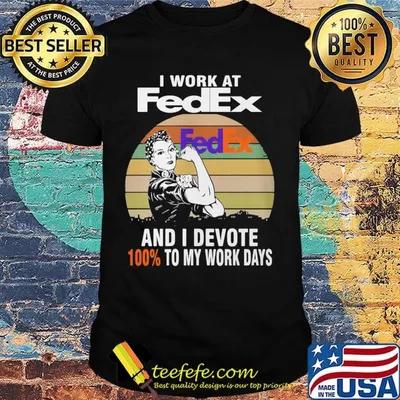 Strong girl i work at fedex and i devote 100% to my work days vintage retro shirt