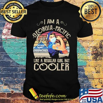 Strong girl mask i am a georgia pacific girl like a regular girl but cooler vintage retro shirt