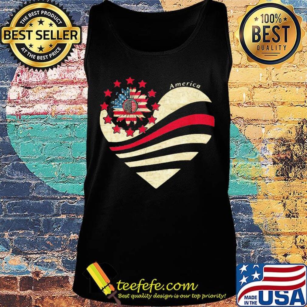 Sunflower Heart American Flag Independence Day Shirt Tank top Sunflower Heart American Flag Independence Day Shirt Tank top