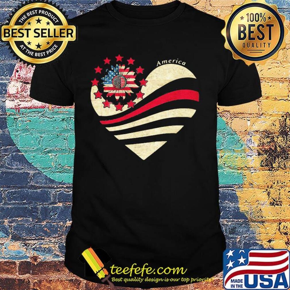 Sunflower Heart American Flag Independence Day Shirt Sunflower Heart American Flag Independence Day Shirt