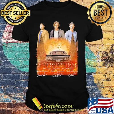 Supernatural 2005 2020 15 seasons 327 episodes misha collins jared padalecki jensen ackles signatures shirt