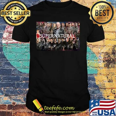 Supernatural movie characters signatures poster shirt