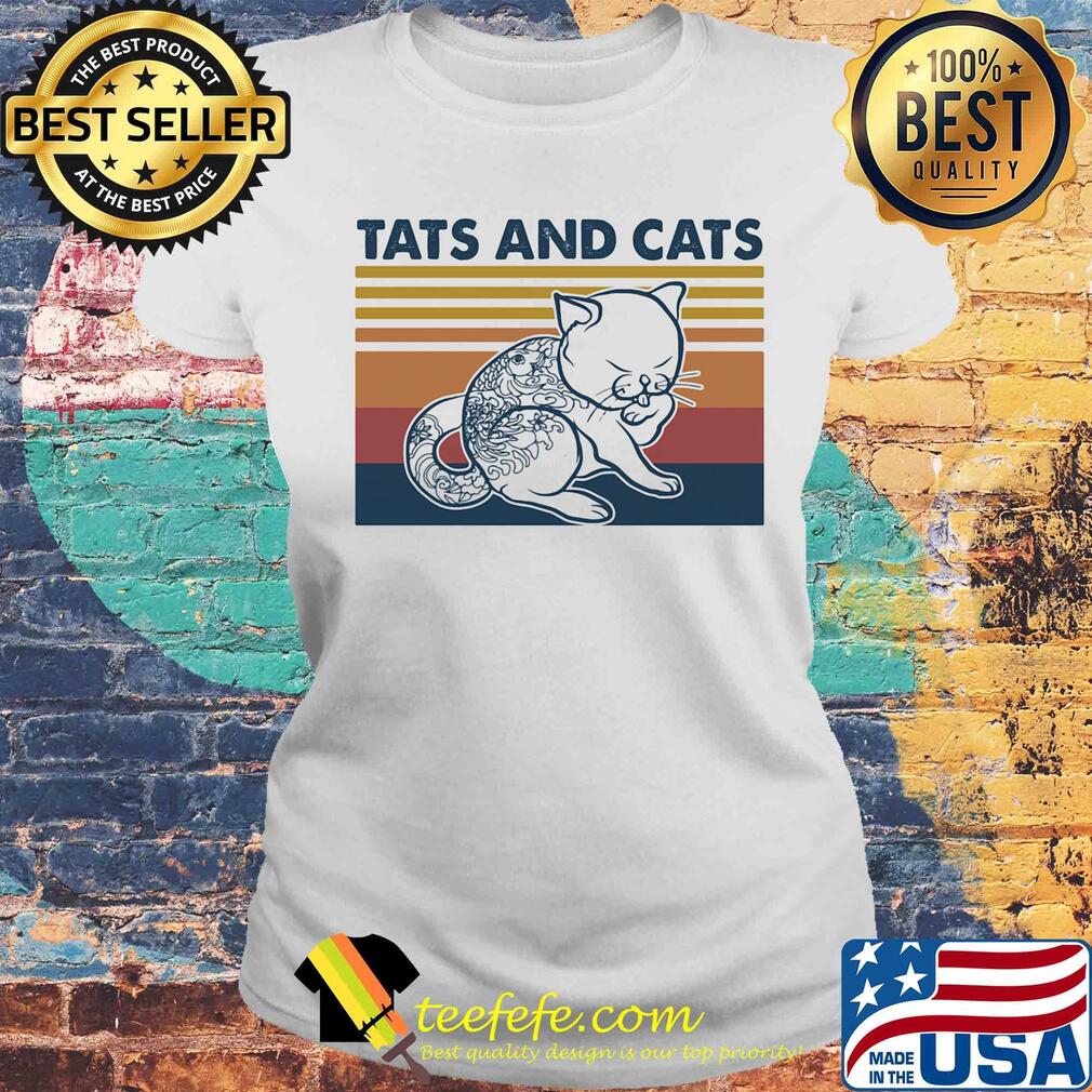 Tattoos and cats vintage retro s Laides tee Tattoos and cats vintage retro s Laides tee