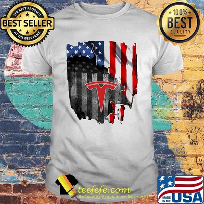 Tesla logo american flag independence day shirt