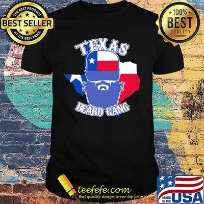 Texas beard gang flag map shirt