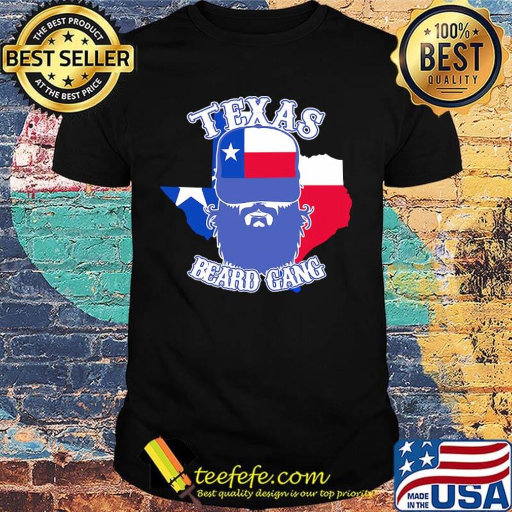 Texas beard gang flag map shirt