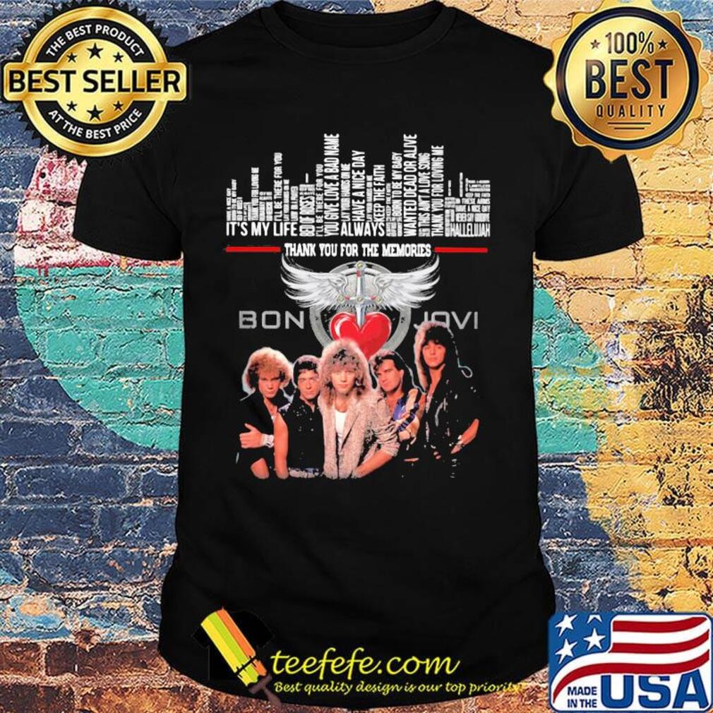 Thank you for the memories bon jovi band members shirt