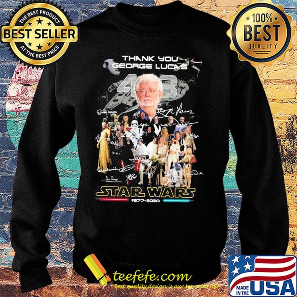 Thank you george lucas star wars 1977 2020 characters signatures s Sweater Thank you george lucas star wars 1977 2020 characters signatures s Sweater