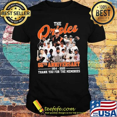 The baltimore orioles 66th anniversary 1954 2020 thank you for the memories shirt