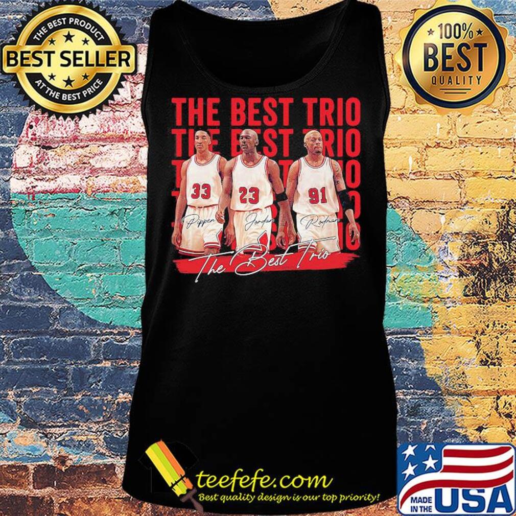 The best trio pippen bulls michael jordan and rodman basketball players signatures s Tank top The best trio pippen bulls michael jordan and rodman basketball players signatures s Tank top