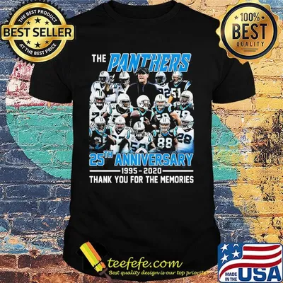 The carolina panthers 25th anniversary 1995 2020 thank you for the memories shirt