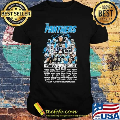 The carolina panthers football 25th anniversary 1995 2020 thank you for the memories signatures shirt