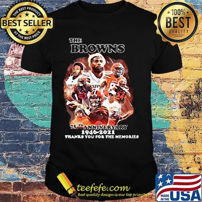 The cleveland browns 75th anniversary 1946 2021 thank you for the memories shirt