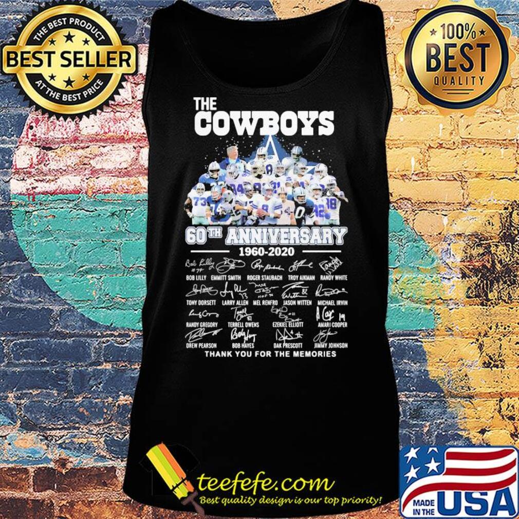 The dallas cowboys 60th anniversary 1960 2020 thank you for the memories signatures s Tank top The dallas cowboys 60th anniversary 1960 2020 thank you for the memories signatures s Tank top