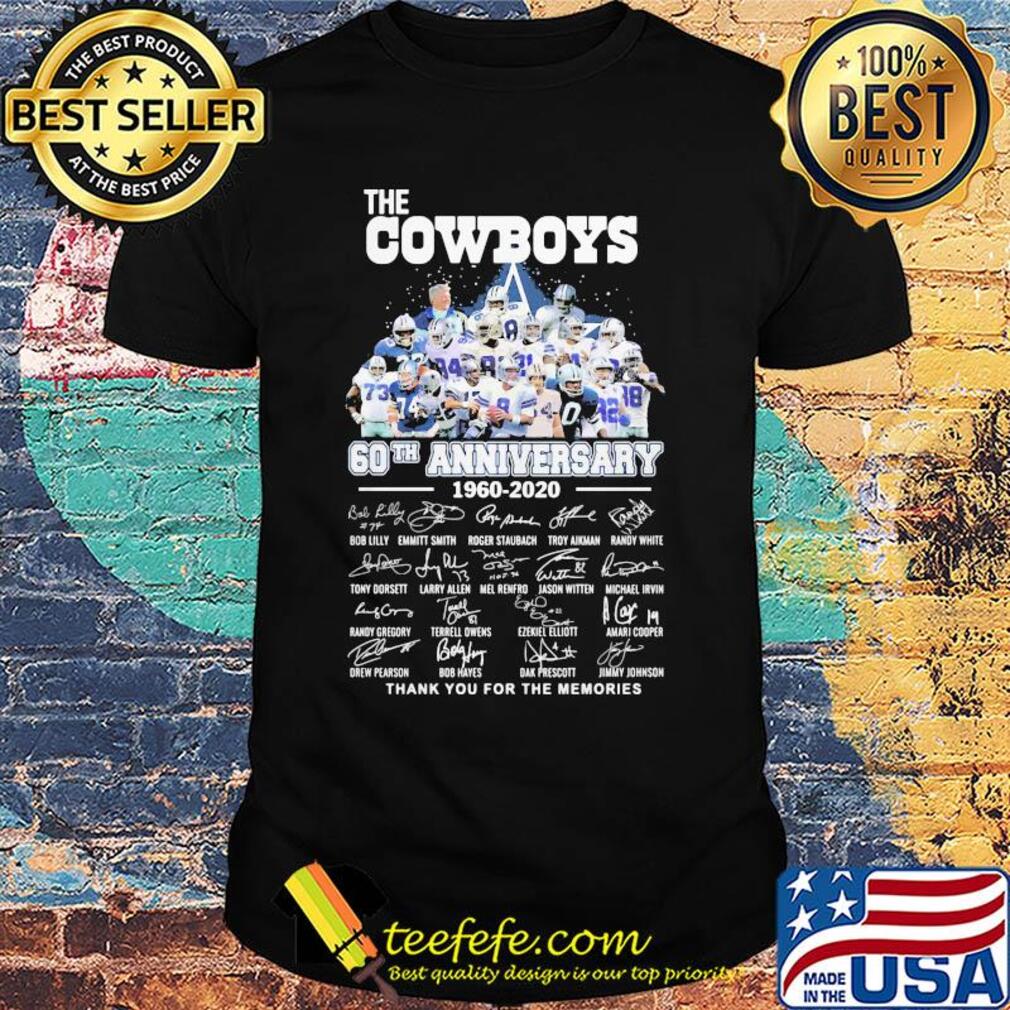 The dallas cowboys 60th anniversary 1960 2020 thank you for the memories signatures shirt The dallas cowboys 60th anniversary 1960 2020 thank you for the memories signatures shirt