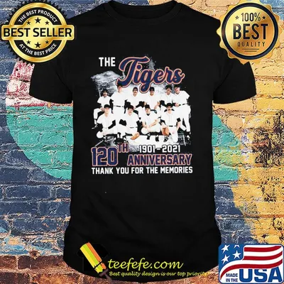 The detroit tigers 120th anniversary 1901 2021 thank you for the memories signatures shirt