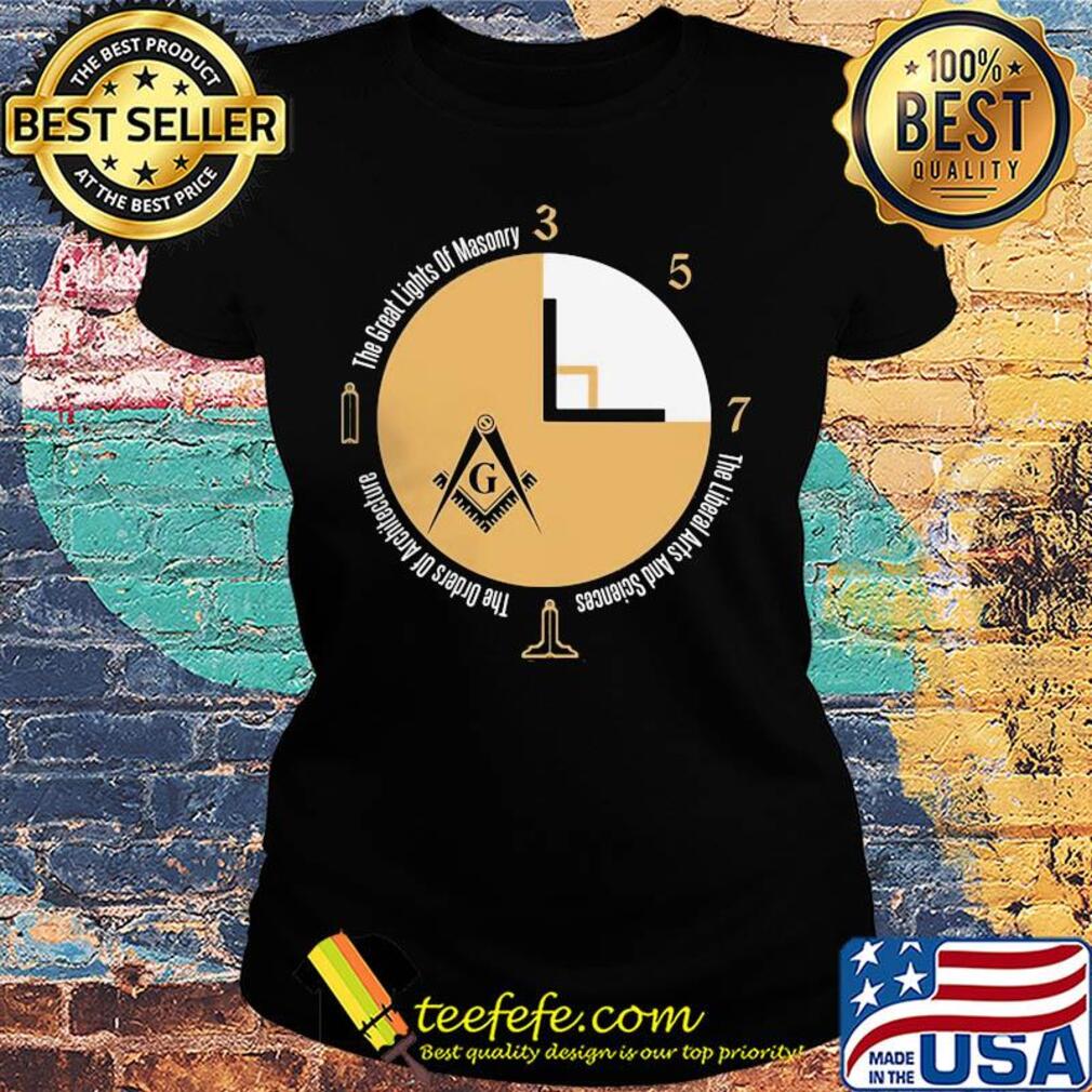 The liberal arts and sciences the orders of architecture the great lights of masonry masonic compass and square s Ladies tee The liberal arts and sciences the orders of architecture the great lights of masonry masonic compass and square s Ladies tee