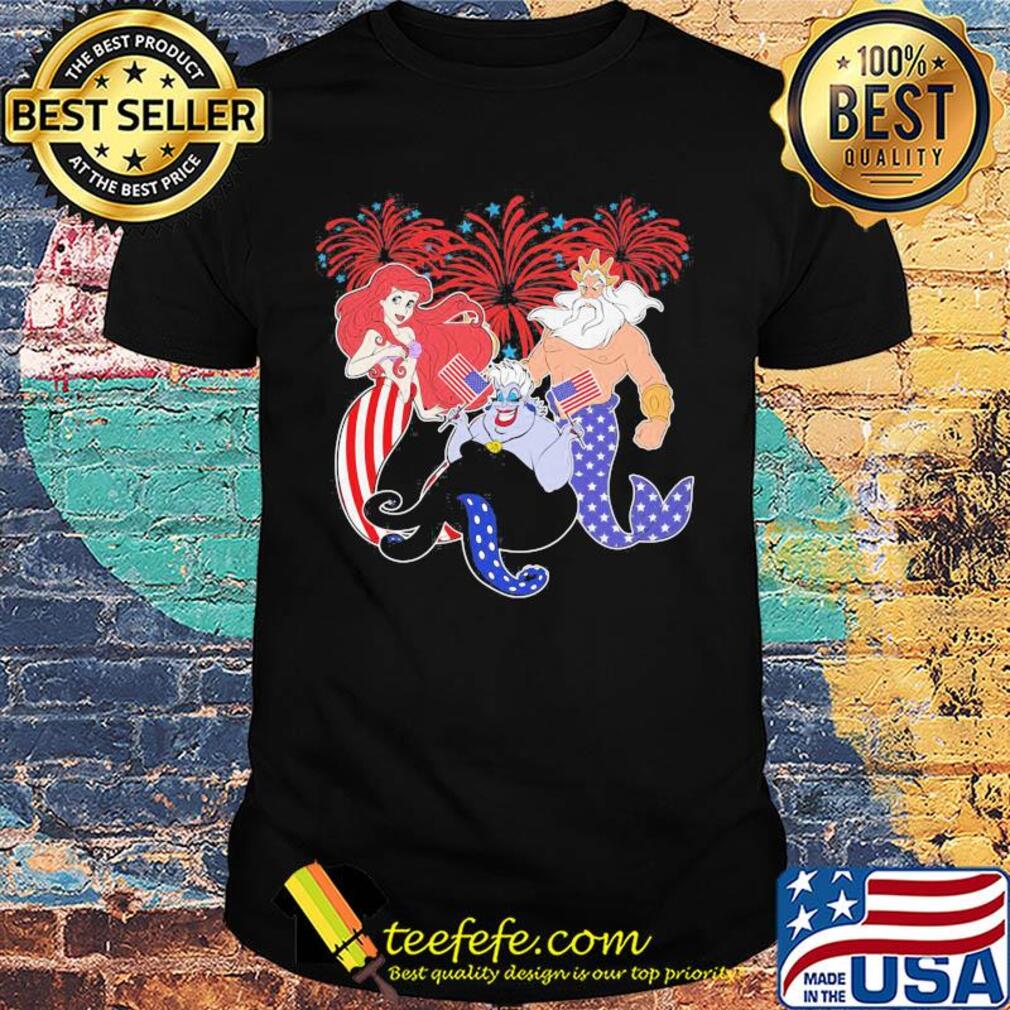 The little mermaid firework american flag independence day shirt