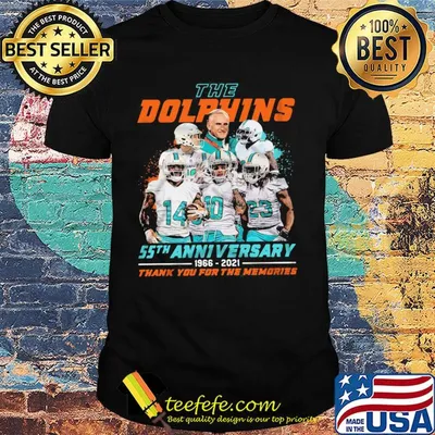 The miami dolphins 55th anniversary 1966 2021 thank you for the memories shirt