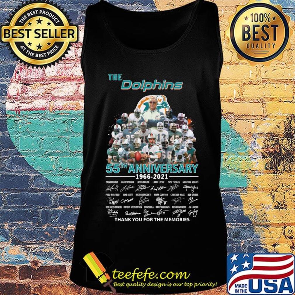 The miami dolphins 55th anniversary 1966 2021 thank you for the memories signatures football s Tank top The miami dolphins 55th anniversary 1966 2021 thank you for the memories signatures football s Tank top