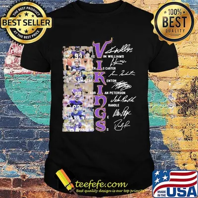 The minnesota vikings football team players signatures shirt