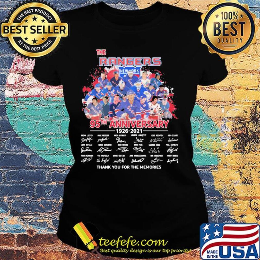 The new york rangers 95th anniversary 1926 2020 thank you for the memories signatures s Ladies tee The new york rangers 95th anniversary 1926 2020 thank you for the memories signatures s Ladies tee