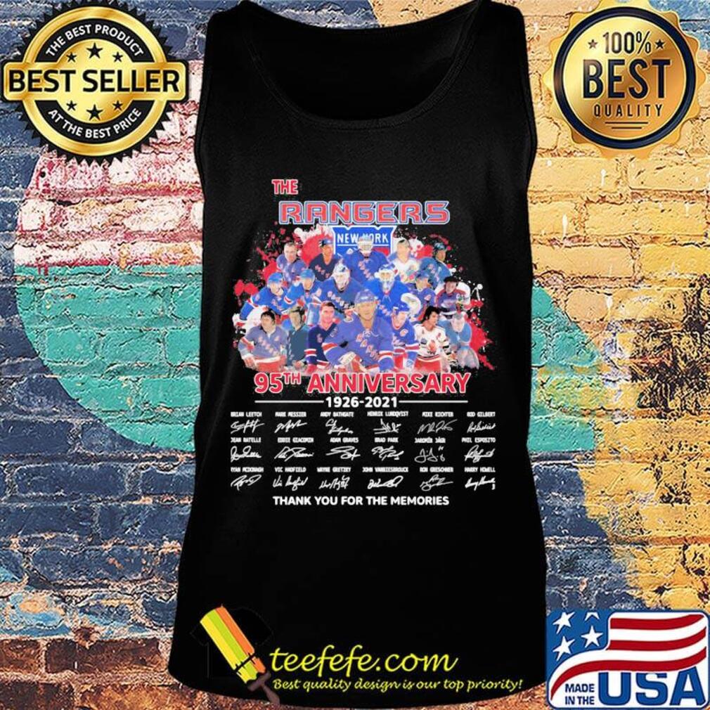 The new york rangers 95th anniversary 1926 2020 thank you for the memories signatures s Tank top The new york rangers 95th anniversary 1926 2020 thank you for the memories signatures s Tank top