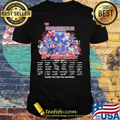 The new york rangers 95th anniversary 1926 2020 thank you for the memories signatures shirt