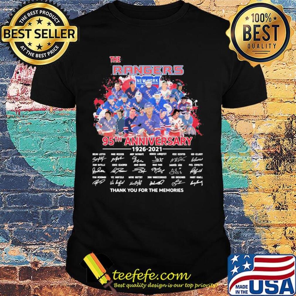 The new york rangers 95th anniversary 1926 2020 thank you for the memories signatures shirt The new york rangers 95th anniversary 1926 2020 thank you for the memories signatures shirt