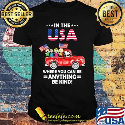 The peanuts in the usa where you can be anything be kind flag independence day shirt
