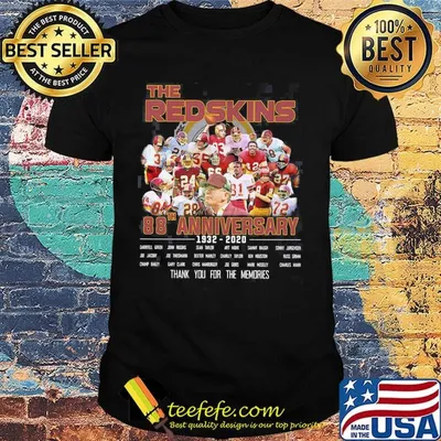 The redskins football team 88th anniversary 1932 2020 thank you for the memories shirt