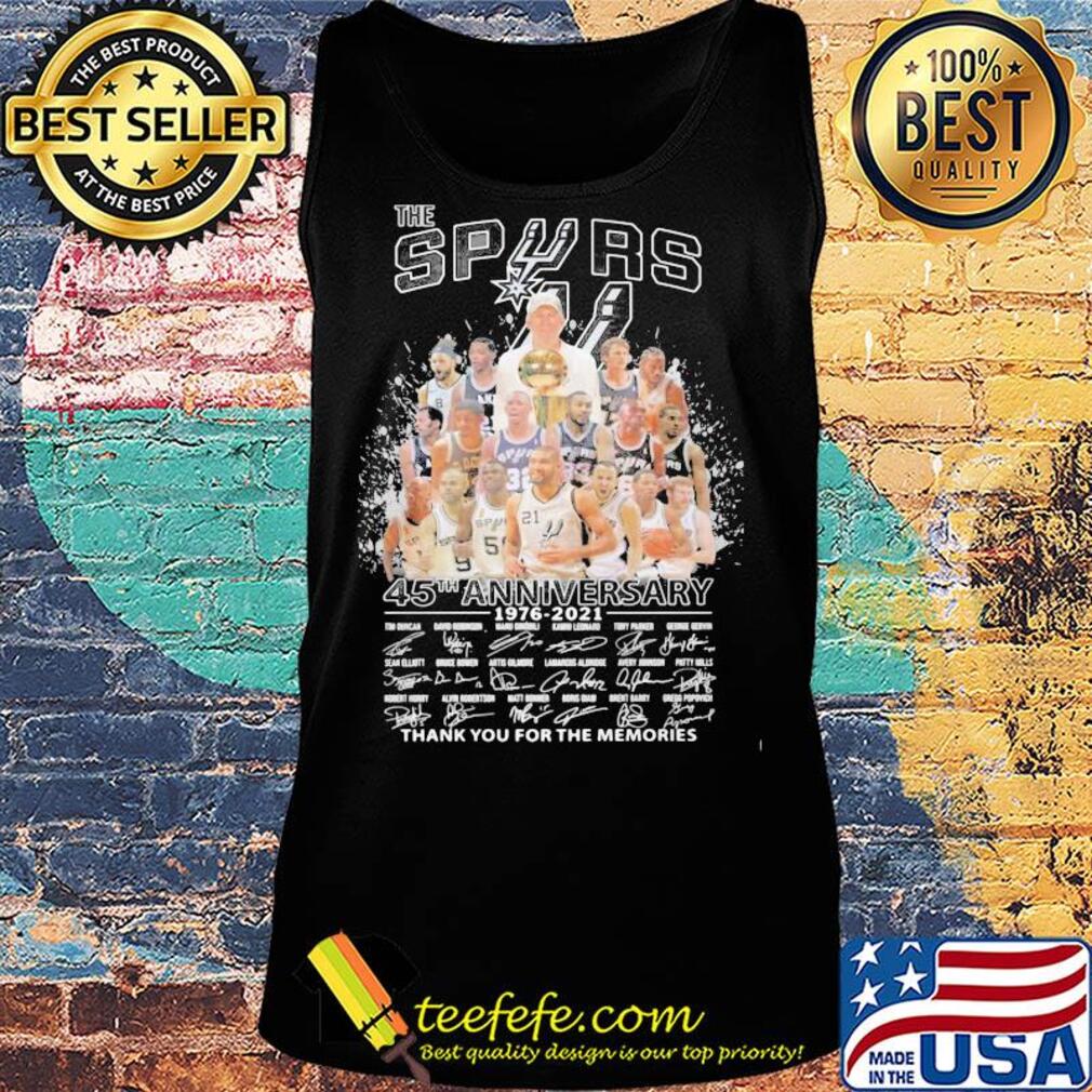 The san antonio spurs 45th anniversary 1976 2021 thank you for the memories signatures s Tank top The san antonio spurs 45th anniversary 1976 2021 thank you for the memories signatures s Tank top