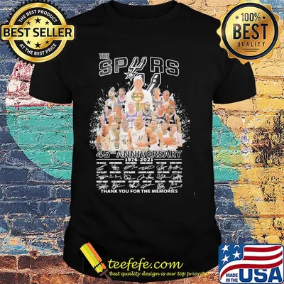 The san antonio spurs 45th anniversary 1976 2021 thank you for the memories signatures shirt