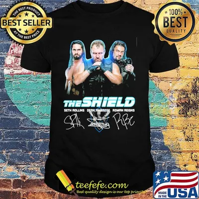 The shield seth rollins dean ambrose roman reigns signatures light shirt