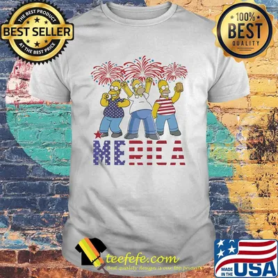 The simpsons merica firework american flag independence day shirt