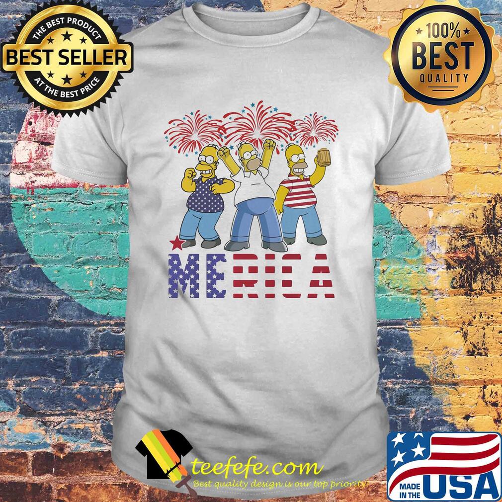 The simpsons merica firework american flag independence day shirt