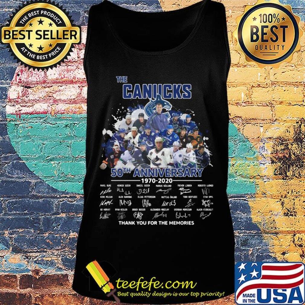 The vancouver canucks 50th anniversary 1970 2020 thank you for the memories signatures s Tank top The vancouver canucks 50th anniversary 1970 2020 thank you for the memories signatures s Tank top