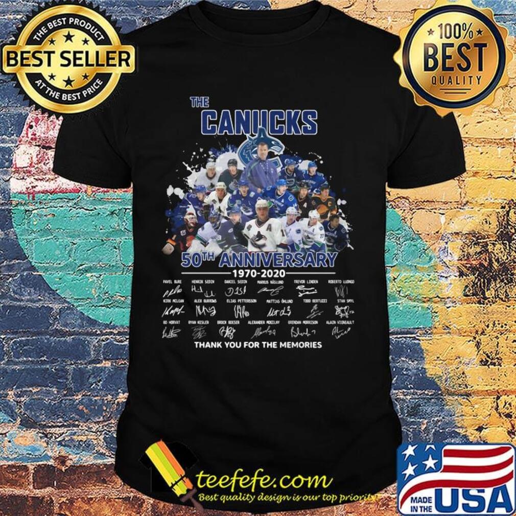 The vancouver canucks 50th anniversary 1970 2020 thank you for the memories signatures shirt The vancouver canucks 50th anniversary 1970 2020 thank you for the memories signatures shirt