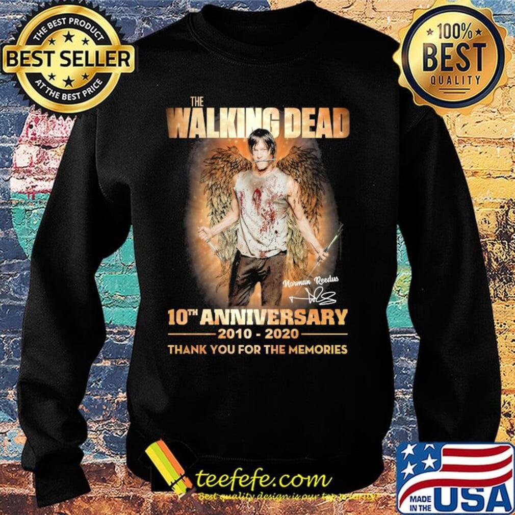 The walking dead 10th anniversary 2010 2020 thank you for the memories signature wings s Sweater The walking dead 10th anniversary 2010 2020 thank you for the memories signature wings s Sweater